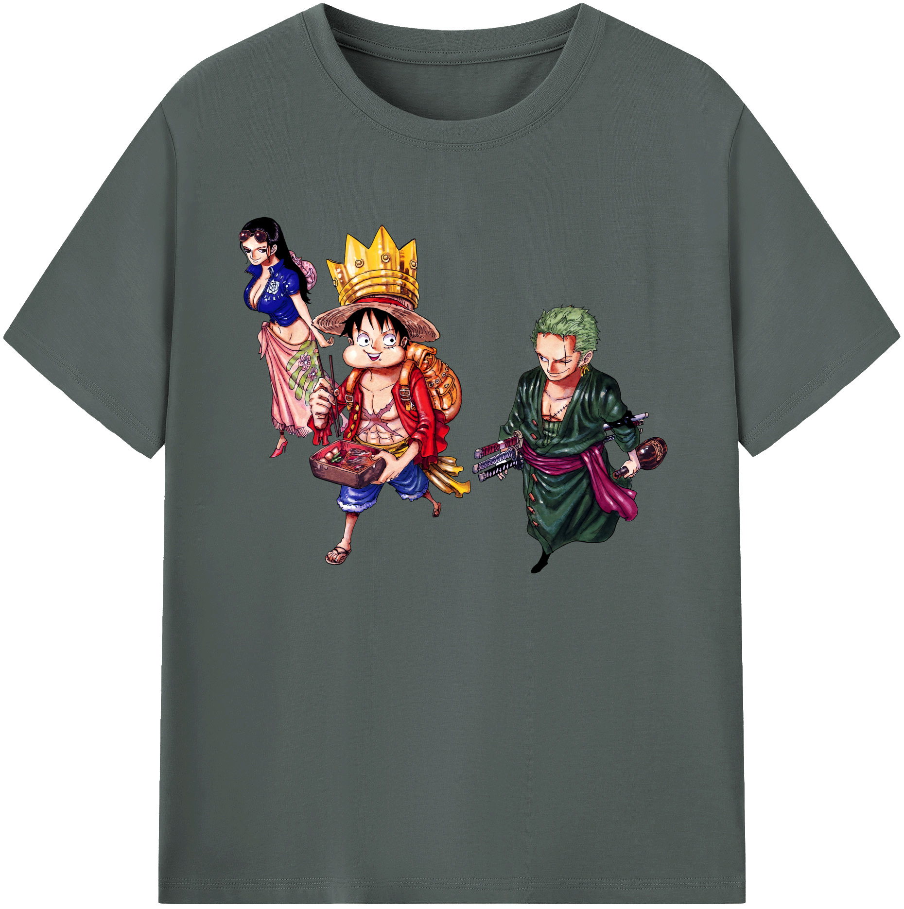 ワンピース モンキー・D・ルフィ ONE PIECE Monkey D. Luffy 綿100％ メンズ半袖Tシャツ｜肌触りやわらか＆通気性